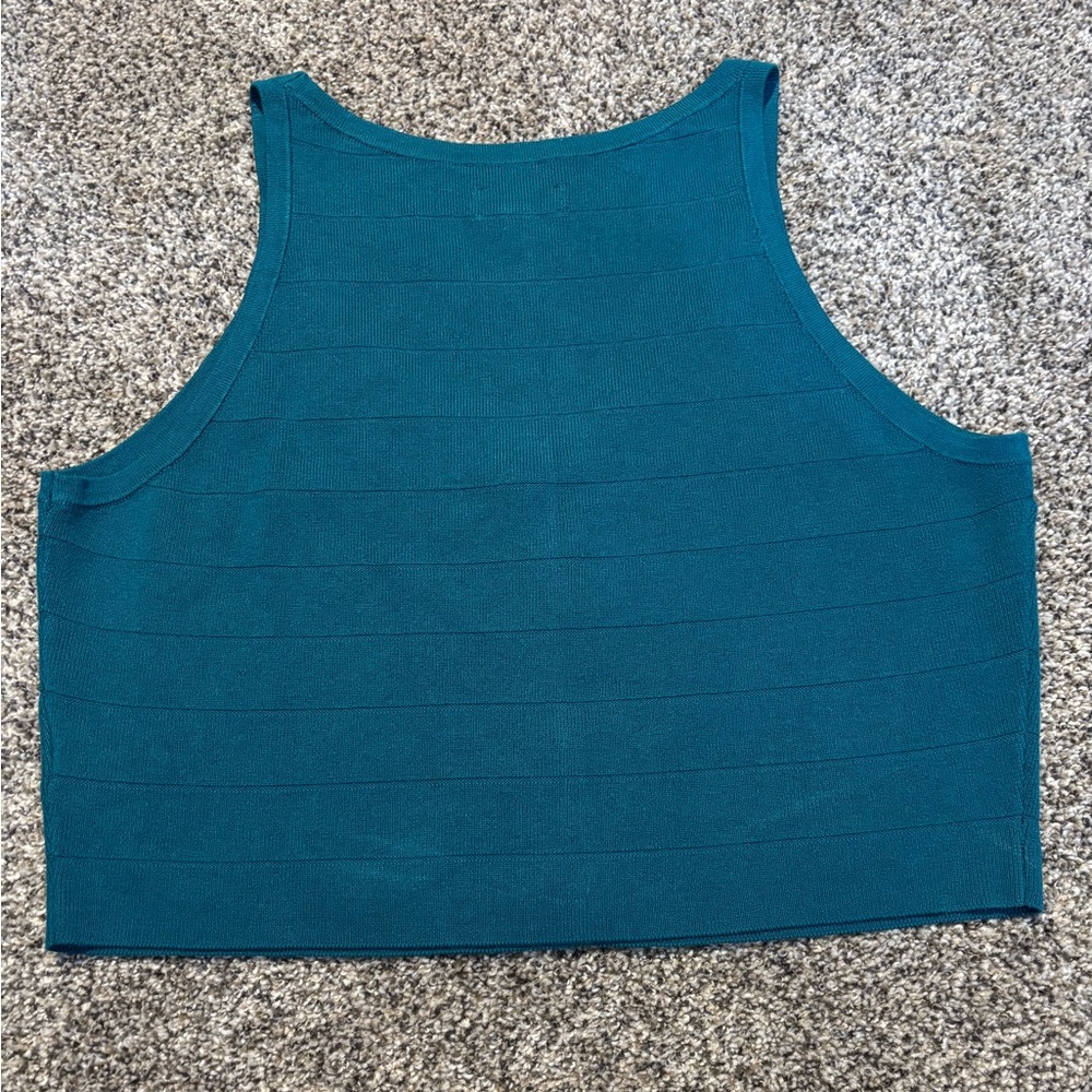 Bold Elements Teal Ribbed Crop Top - image 5